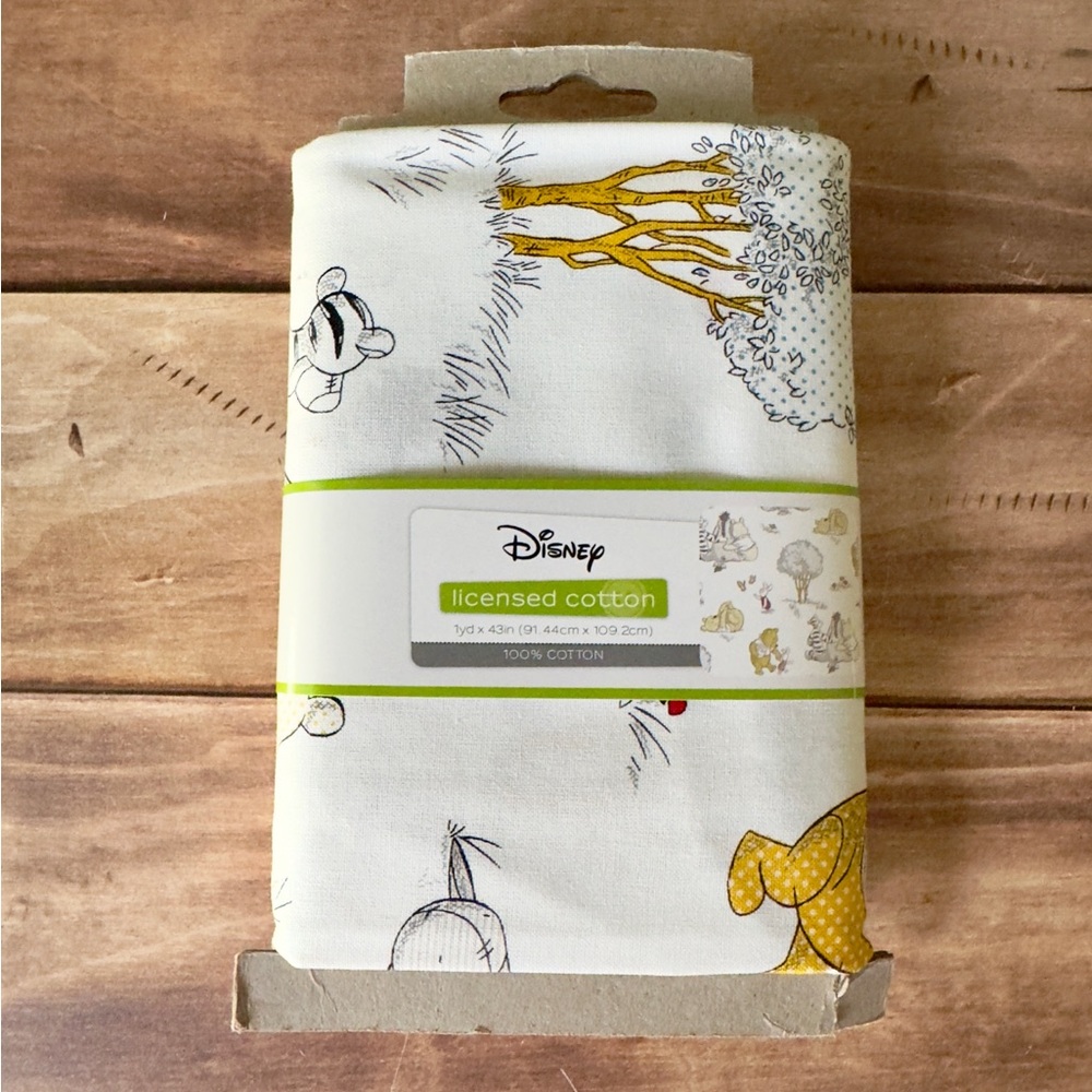 Pooh White and Yellow 1 Yard 100% Cotton Fabric
